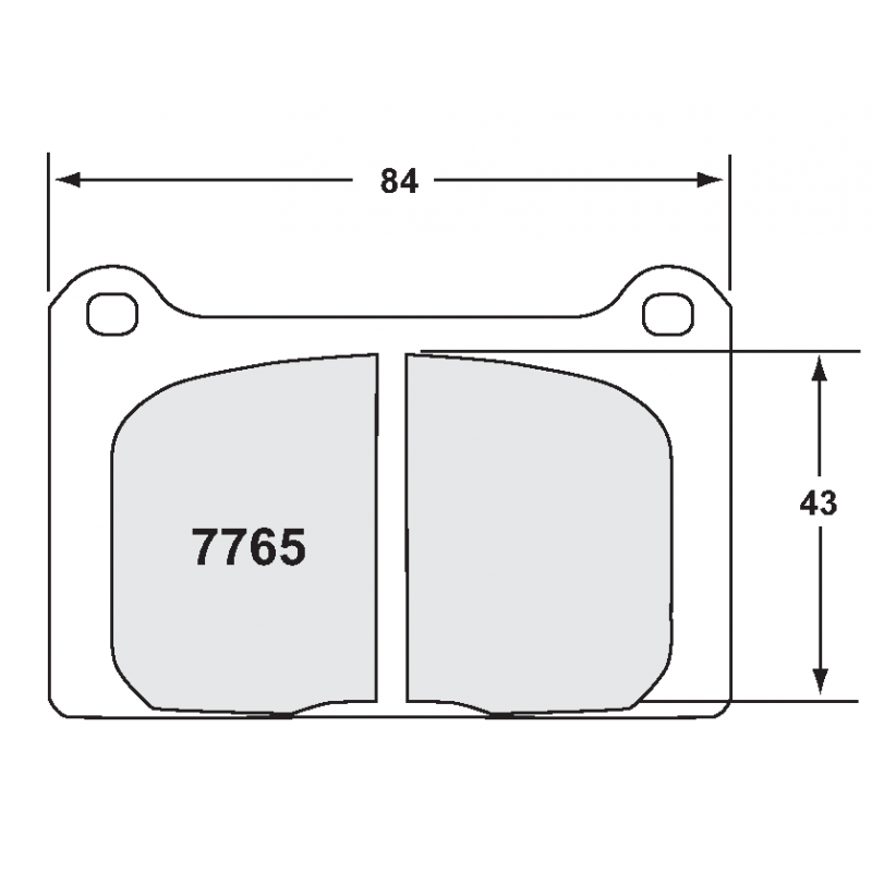 Sprint / medium distance compound with smooth bite. Race brake pads - Mini / MG Metro
4-piston caliper
front brake pad